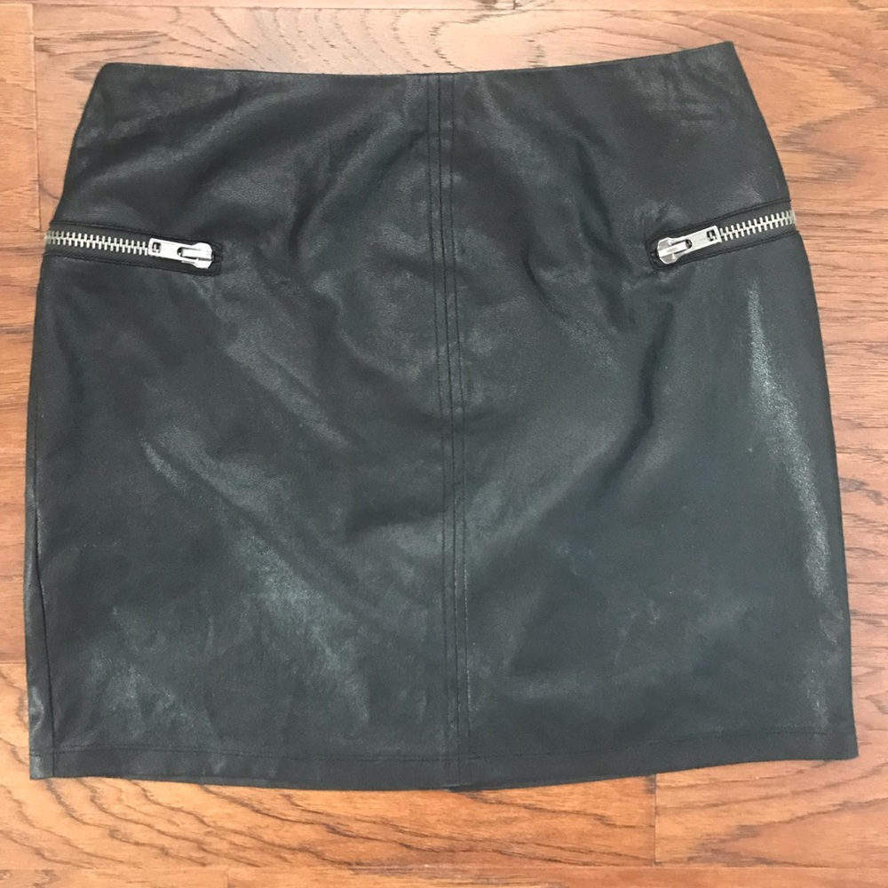 BCBGeneration black faux leather mini with zippers